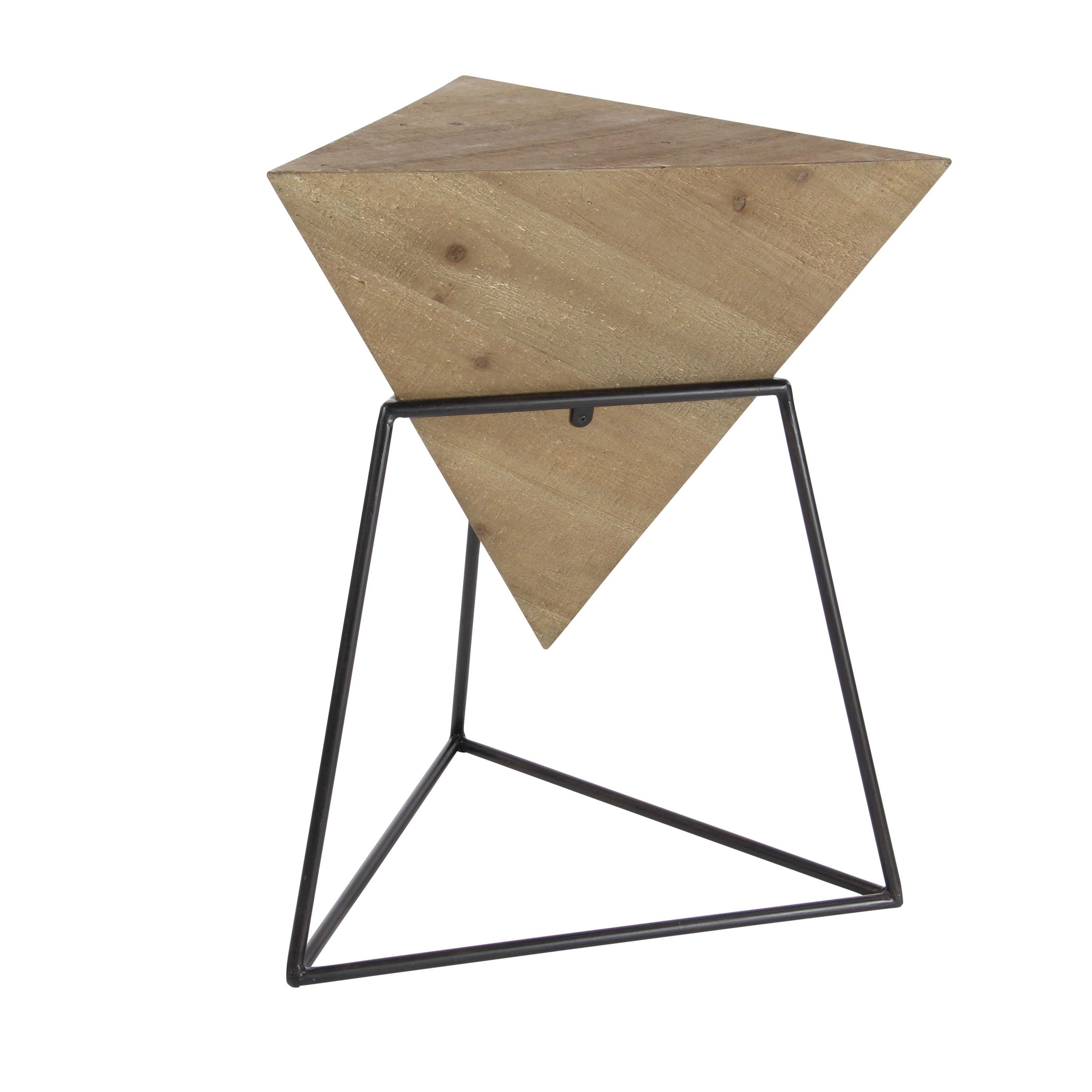 modern inch pyramid brown block wooden accent table studio wood free shipping today navy blue plastic tablecloth small room furniture clear glass nest tables pottery barn dining