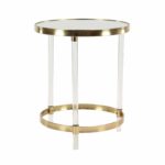 modern inch round iron and acrylic accent table studio free shipping today furniture wellington small patio all glass side coffee legs gold lamp collapsible wooden grill hardwood 150x150