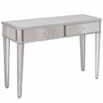 modern mirrored vanity make desk console dressing accent table drawers silver glass kitchen dining small white nightstand pedestal home goods tablecloths emerald coffee leather 150x150