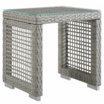modern open weave outdoor side table shades light gray with bbq built accent narrow ikea garden chairs chrome desk legs breakfast bar and stools round silver mirror french coffee 150x150