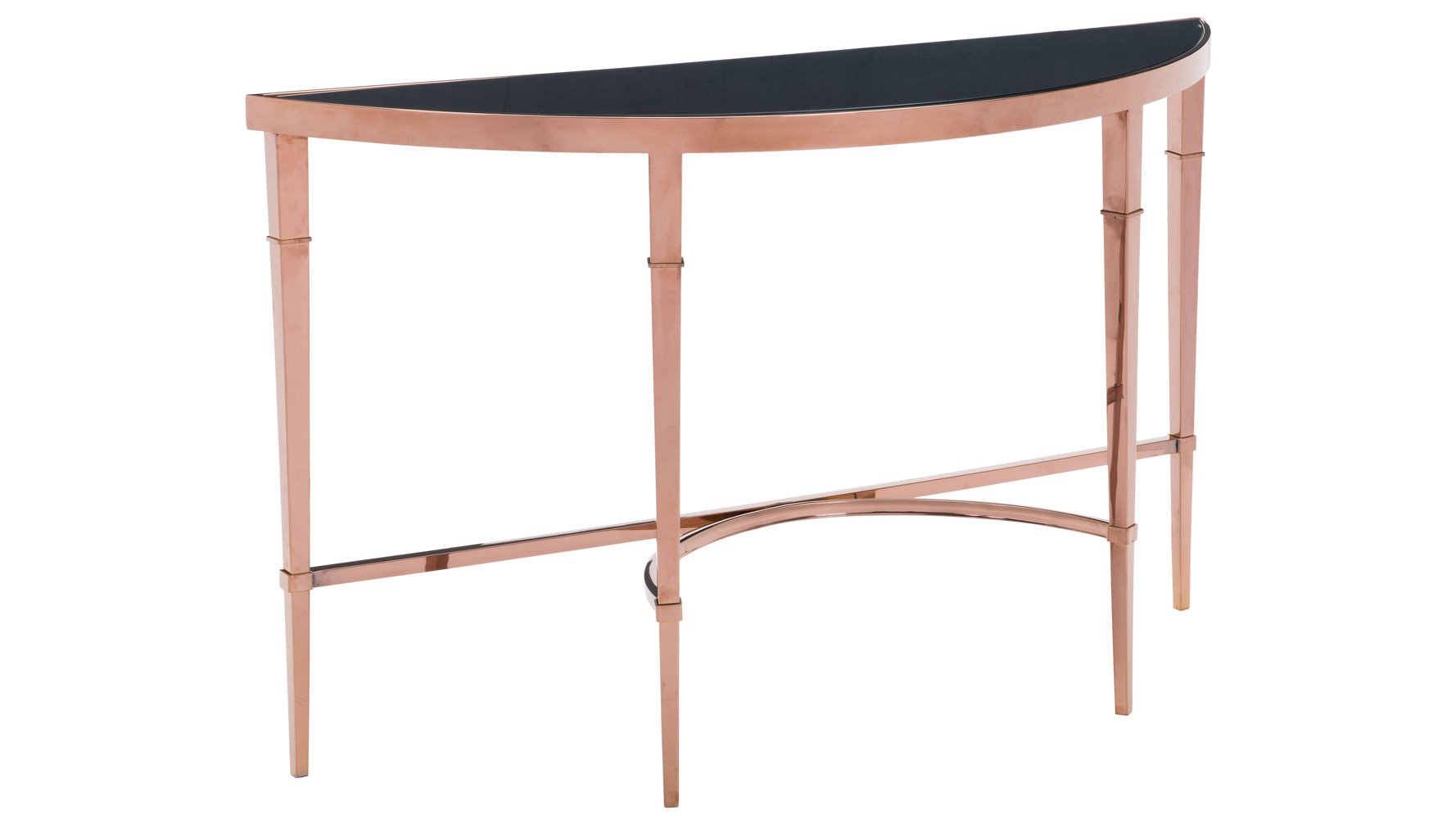 modern pascale glass console table rose gold black zuri furniture and accent leather dining room chairs drummer stool with backrest nursery changing circular patio cover curved