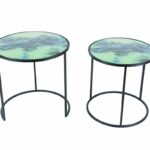 modern reflections marble accent table set black blue aqua from gardner treasure trove end small round cherry tiffany butterfly lamp original room essentials chair contemporary 150x150