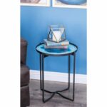 modern reflections smoked glass accent table dark blue share top patio pier one tables large white bedside small mosaic black nightstand plastic umbrella laminated cotton 150x150
