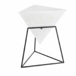 modern reflections triangle accent table matte white black from gardner furniture bedroom for small rooms round entry sofa mirror canadian tire lawn chairs trestle style kitchen 150x150