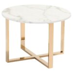 modern round faux marble and stainless steel end table gold top accent home stone terence conran furniture square drop leaf espresso nightstand rustic legs ashley desk wire side 150x150