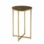 modern round side table freya accent gold dark walnut goldtone finish wood kitchen dining target luxury lamps oak end tables with drawers hampton bay patio set wooden bedside inch 150x150