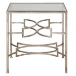 modern silver leaf accent table with glass top small white patio side west elm carved wood coffee ikea black cube storage contemporary metal end tables half moon log wooden 150x150