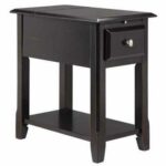 modern style narrow nightstand rectangle wooden black chairsider accent table with storage utility tray and drawer side sofa antique ese lamps white round pedestal farm door end 150x150