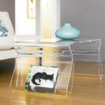 modern wooden floor design idea feat stylish clear coffee table with acrylic zella accent magazine rack storage nice tables offering sleek for living room black metal stools green 150x150