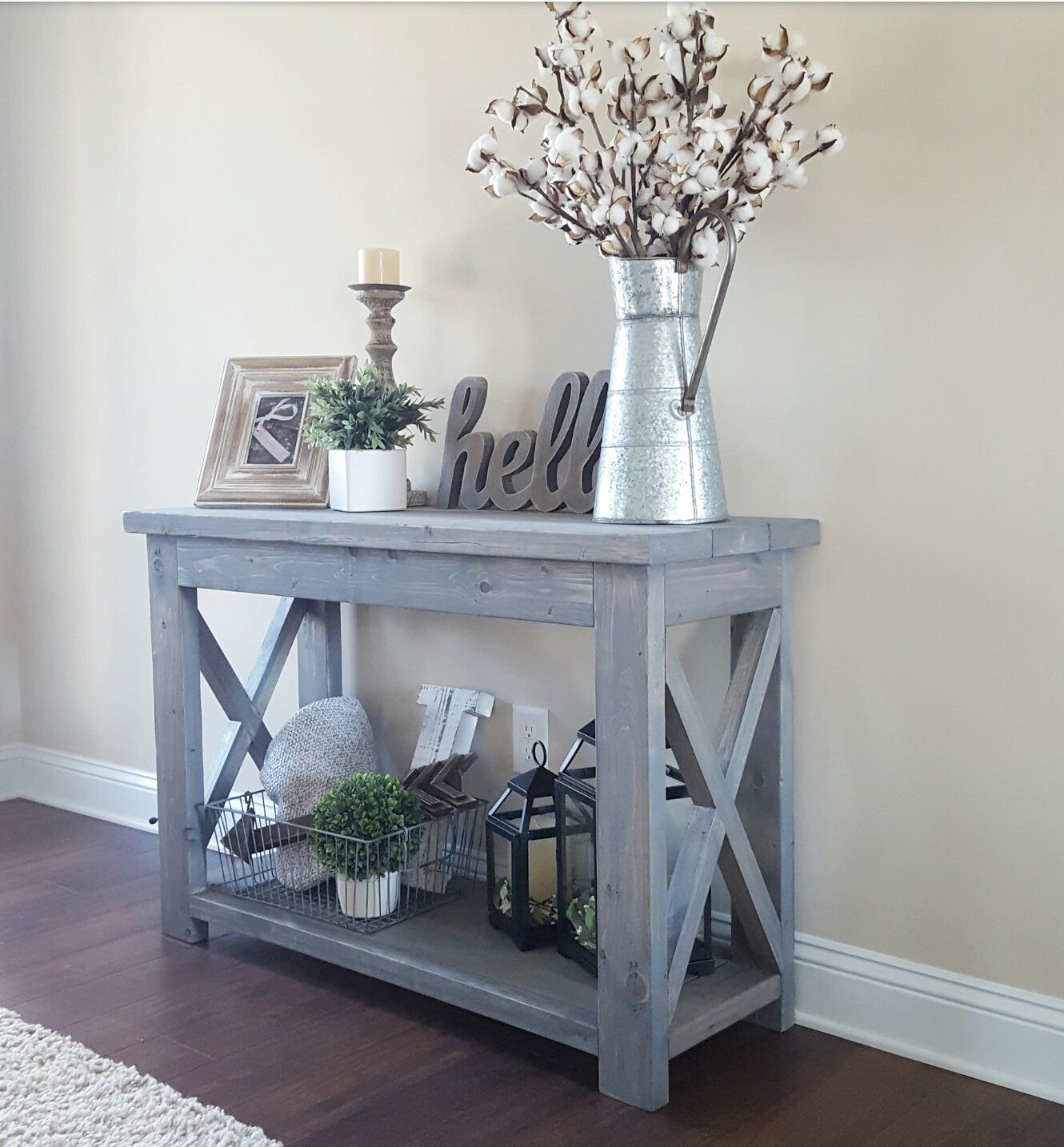 modified ana white rustic console table and used minwax classic entryway accent gray stain legs wood metal end gold mirror chest coffee big laminate floor trim antique victorian