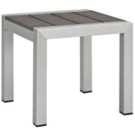 modway shore outdoor patio aluminum side table silver gray eei slv gry black accent yellow lamp base solid white coffee unfinished small high end lighting razer mouse ouroboros 150x150