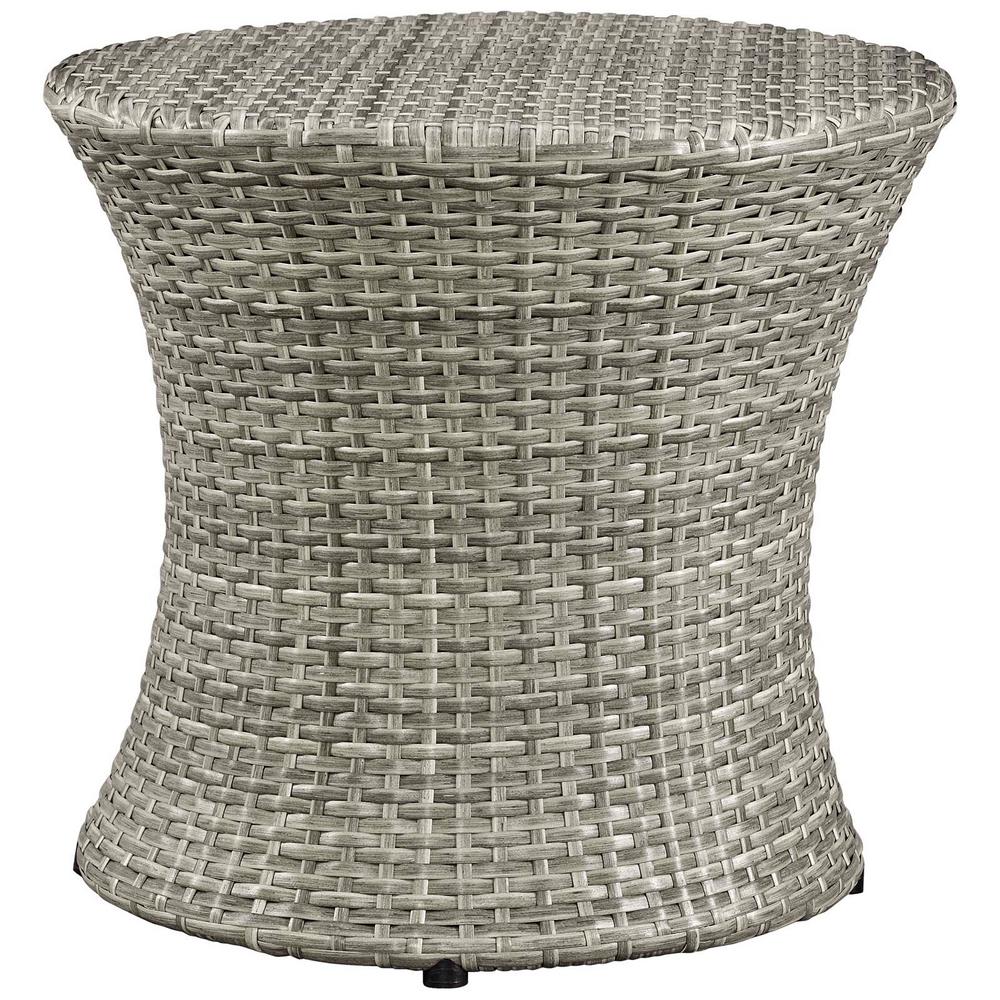 modway stage patio light gray wicker outdoor side table eei tables lgr brown leather accent chair bar furniture luxury waterford lamps deck cube xmas tablecloth folding bistro
