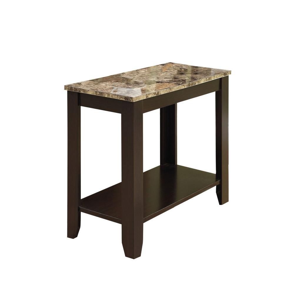 monarch specialties accent table cappuccino marble top faux small wood side retro console dining cover set kidney coffee gloss patio depot home goods lamps outside white bedroom