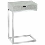 monarch specialties accent table with drawer grey chrome metal dark cement kitchen dining chair covers target small wooden drawers vintage retro furniture counter height bench 150x150