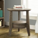 monarch specialties dark taupe reclaimed look accent wood table drawer inch kitchen dining distressed half moon small pine marble top bistro coffee set autumn tablecloth room 150x150
