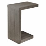 monarch specialties dark taupe reclaimed look hollow hall console accent table core kitchen dining unfinished nightstand removable tray bar height legs wood round marble farmhouse 150x150
