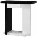 monarch specialties glossy white black hall console accent table inch commercial patio furniture dale tiffany chandelier fine linens replacement legs tall pedestal west elm 150x150