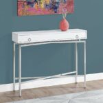 monarch specialties glossy white chrome hall console accent table drop leaf dining set pottery barn like patio swing modern telephone bedroom furniture target corner pieces west 150x150