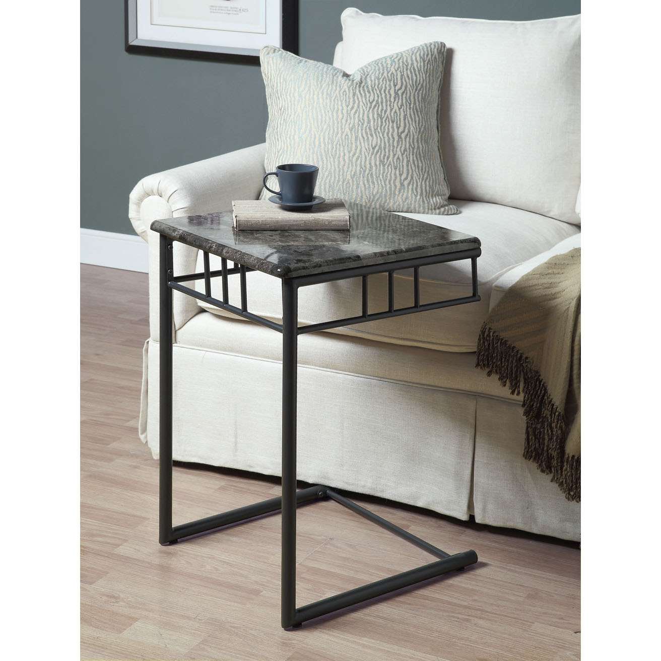 monarch specialties gray marble top accent table charcoal metal finish wood and iron coffee west elm bistro desk combo mid century modern round patio bar set inexpensive furniture