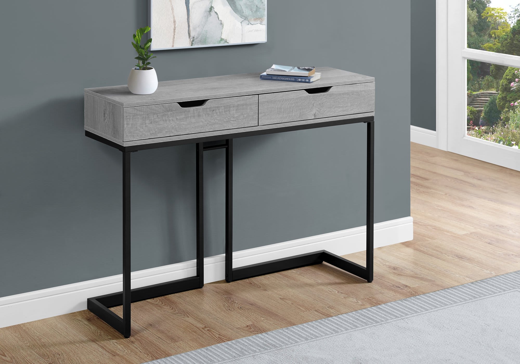 monarch specialties grey black metal hall console accent table pier end tables chair design classics home goods bistro and chairs floor threshold transitions marble top dining set