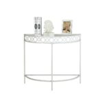 monarch specialties inch wide glass top metal hall console table accent white free shipping today italian dining round small yellow side recliner desk with drawers wall unit 150x150