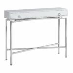 monarch specialties inch wide wood top metal hall console table accent white free shipping today armchairs for living room dresser chest teak garden side tiny drink extra long 150x150