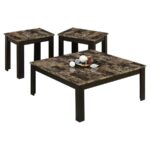 monarch specialties piece cappuccino accent table set top side marble outdoor wicker chairs small furniture teak patio coffee tiffany wall sconce glass nesting tables ashley 150x150