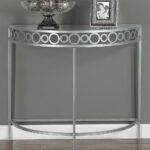 monarch specialties silver circles metal hall console accent table modernize your home with this contemporary chic that features solid hutch oval linens square mirrored coffee 150x150