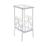monarch specialties white clear glass accent table the classy home mnc mirrored chair patio set wood trestle dining real marble coffee accents bourse michelin target yellow side 150x150