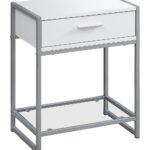monarch specialties white silver accent table zulily main all gone floating nightstand ikea pottery barn style tables wyatt furniture miera diamond mirrored black marble top end 150x150