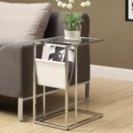 monarch white and chrome metal accent table with magazine rack holder bedside power hammered drum coffee coastal lamps outdoor side aluminum maritime pendant light furniture sets 150x150