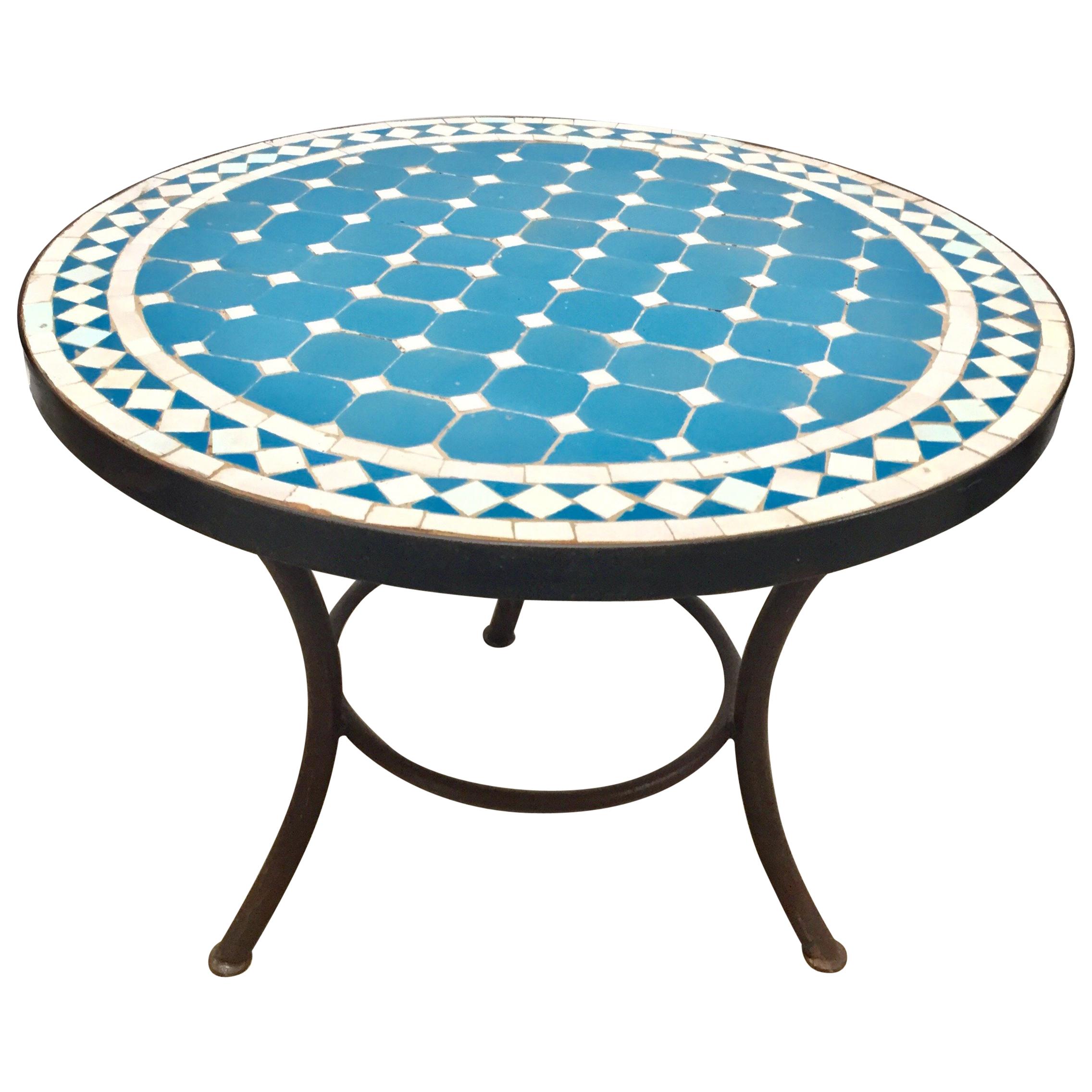 moroccan mosaic outdoor turquoise tile side table low iron base master accent baby changing unit dining room sets small couches for spaces west elm white runner chests and