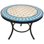 moroccan round mosaic tile side table indoor outdoor master hampton bay wicker patio furniture target console recliners laflorn chairside end grey wall clock large floor mirror 150x150