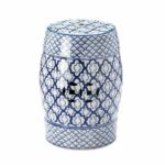 moroccan tile print blue white ceramic outdoor stool accent table end side plant stand garden furniture for less teal bedroom accessories used hand painted target floor rugs next 150x150