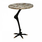mosaic pattern white agate accent table top with bird claw outdoor legs ostrich leg pub dining set pottery barn marble wicker coffee high console target kitchen tall narrow 150x150