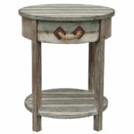 nantucket round weathered wood accent side end table contemporary gray distressed west elm box frame coffee front door console mission collapsible trestle glass with drawers 150x150