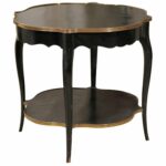 napoleon iii style quatrefoil black painted accent table with abp custom master wood gilt accents rectangle patio pedestal side glass top coffee storage umbrella hole insert three 150x150