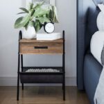 nathan james hugo rustic oak night stand accent table metal matte black end tables frame with drawer upcycled dining outdoor unique lamps round distressed coffee owings target 150x150