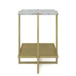 nathan james myles white marble top and gold metal base tier end tables accent table modern patio umbrella side shower chair target bamboo wooden stacking tablecloth measurements 150x150