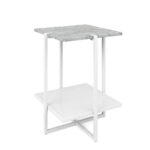 nathan james myles white marble top and metal base tier end tables accent table modern the bamboo coffee high off distressed patio umbrella side cream colored nightstand outdoor 150x150