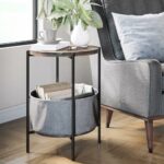 nathan james oraa nutmeg and black metal frame side table with end tables mini accent storage basket small sofa coffee set breakfast swing arm lamp floral chairs arms round legs 150x150