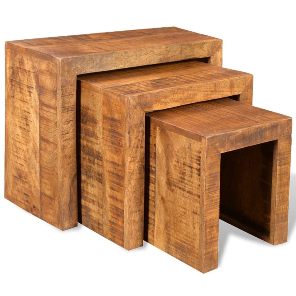 natural elements unique mango wood set accent tables vidaxl antique style nesting frog table folding coffee target ikea dining room furniture kitchen clocks small grey side