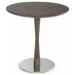 natuzzi editions noci round accent table with chrome base products color threshold wood nociround kitchen drawer pulls coffee stools unfinished country style lamps clear perspex 150x150