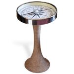 nautical glass and rope coastal style compass accent side end table product kathy kuo home ott legs top slim black cherry trestle kitchen white round pedestal skinny ikea small 150x150