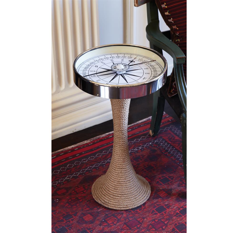 nautical glass and rope coastal style compass accent side end table product view full size barnwood dining slim skinny espresso with drawer clear perspex small bedside ideas