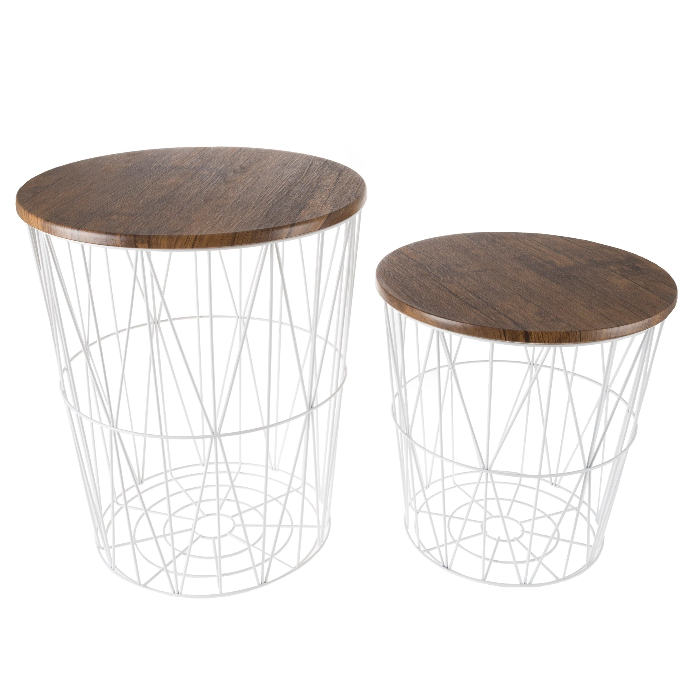nesting end tables with storage set convertible round metal basket veneer wood top accent side lavish home table glass and coffee white plastic contemporary lamps pier tablecloth
