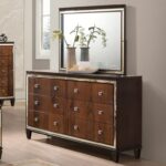 new classic claire six drawer dresser with mirrored accents and products color threshold accent table clairedresser mirror set vintage drafting wedding linens coffee houston farm 150x150