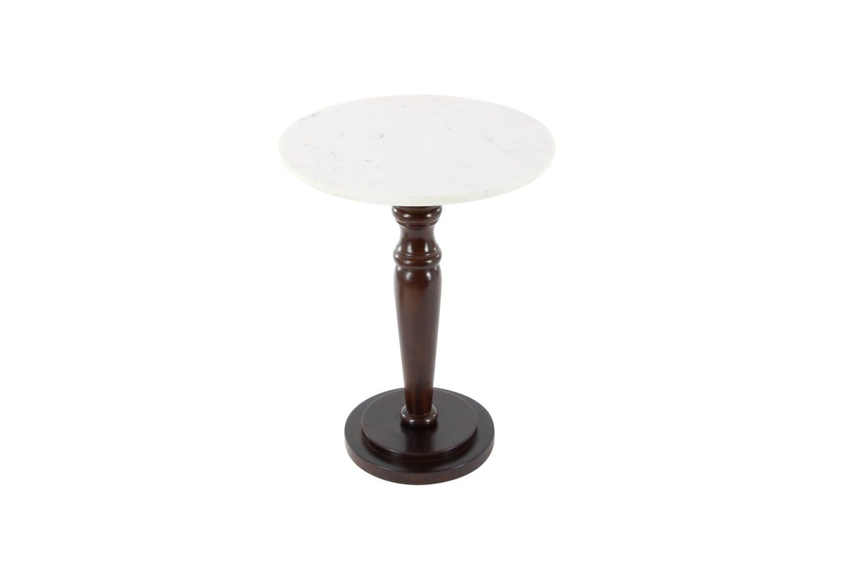 new traditional round marble accent table brown white from gardner furniture inch patterned lamp shades skinny foyer wood trestle dining tall nightstands outdoor wide console