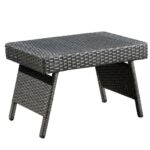 noble house aaron grey folding wicker outdoor side table tables black and white accent chair round oak end mirrored box coffee porch furniture industrial diy bistro tablecloth mcm 150x150