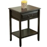 noble house banks dark walnut brown acacia wood accent table with end tables drawer and shelf round pier one imports pillows trestle bench legs kitchen placemats ethan allen bar 150x150